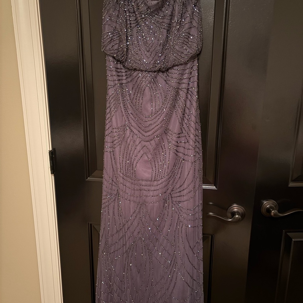 Elegant Charcoal Grey Evening Gown